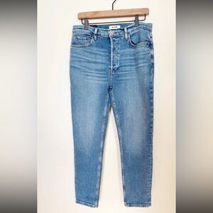 REDONE HIGH RISE CROPPED JEANS SZ30 LIGHT WASH